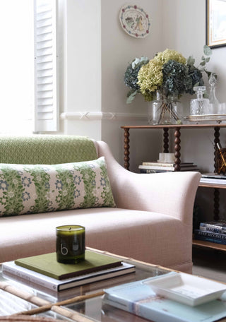 Climbing Clematis Long Lumbar Cushion | Spring Green - Eloise Home