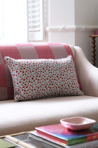 Foxglove Lumbar Cushion | Blue & Red - Eloise Home