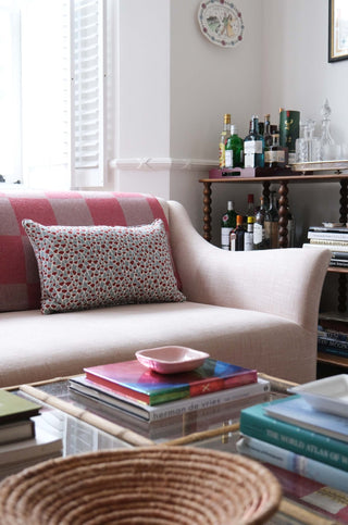 Foxglove Lumbar Cushion | Blue & Red - Eloise Home