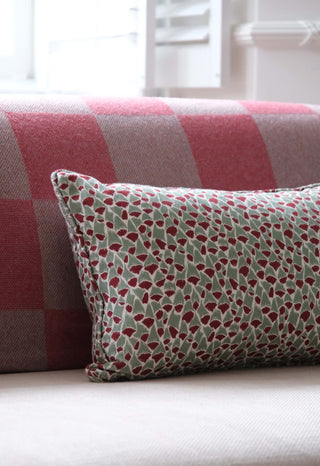 Foxglove Lumbar Cushion | Duck Egg & Aubergine - Eloise Home