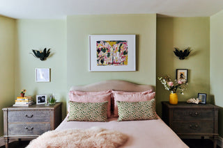 Foxglove Lumbar Cushion | Green & Pink - Eloise Home
