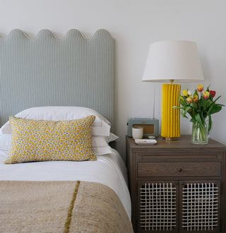 Foxglove Lumbar Cushion | Yellow & Grey - Eloise Home