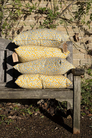 Foxglove Lumbar Cushion | Yellow & Grey - Eloise Home