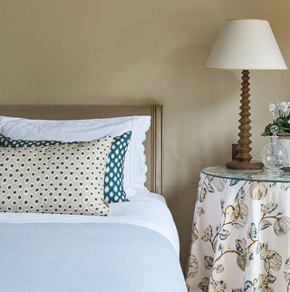 Polka Dot Lumbar Cushion | Cream & Navy - Eloise Home