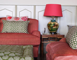 Polka Dot Lumbar Cushion | Green & Pink - Eloise Home