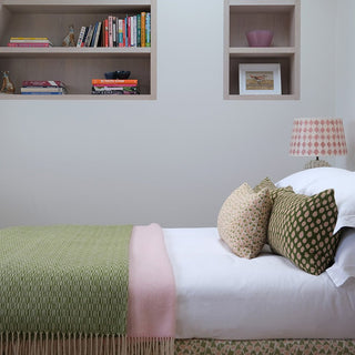 Polka Dot Lumbar Cushion | Green & Pink - Eloise Home