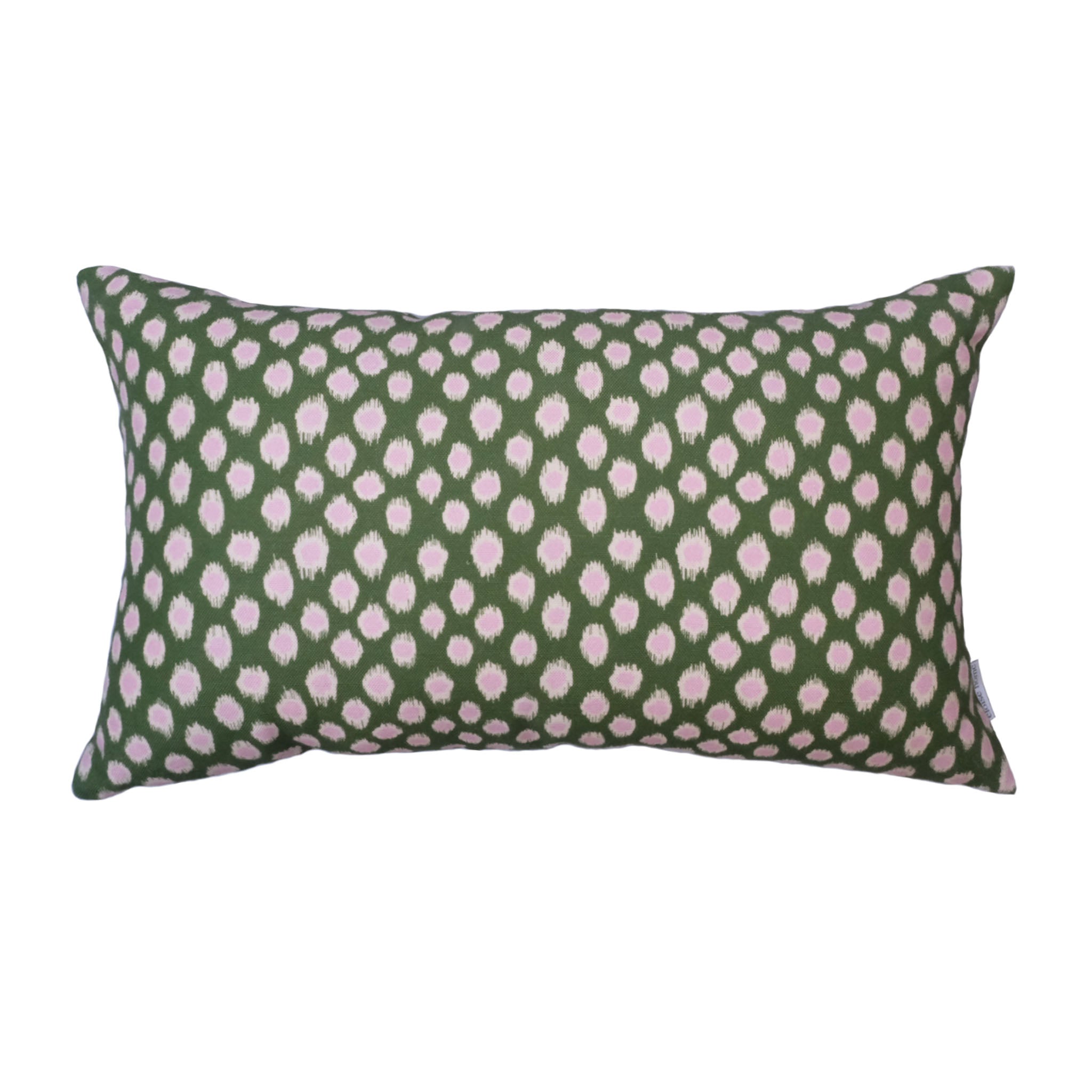 Polka Dot Lumbar Cushion | Green & Pink - eloise home
