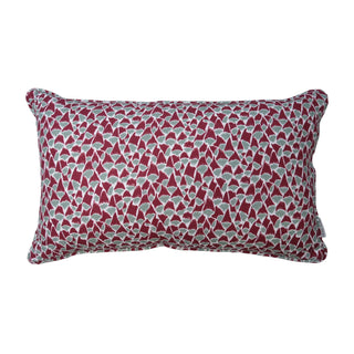 Foxglove Lumbar Cushion | Burgundy & Duck Egg - Eloise Home