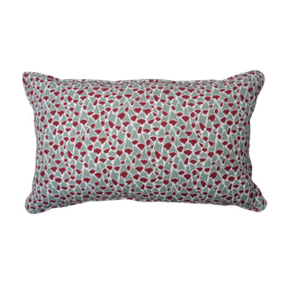 Foxglove Lumbar Cushion | Duck Egg & Aubergine - Eloise Home