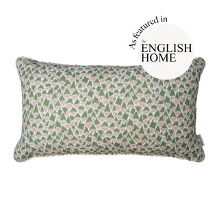 Foxglove Lumbar Cushion | Green & Pink - Eloise Home