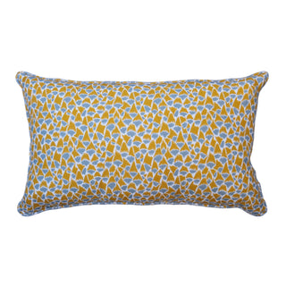 Foxglove Lumbar Cushion | Yellow & Grey - Eloise Home
