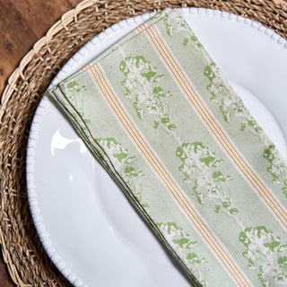 Mrs Robb's Bonnett Linen Napkins | Green (Set of 4) - Eloise Home