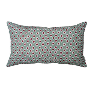 Polka Dot Lumbar Cushion | Duck Egg & Aubergine - Eloise Home