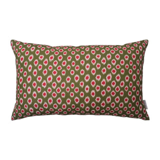 Polka Dot Lumbar Cushion | Green & Fuchsia - Eloise Home