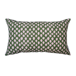 Polka Dot Lumbar Cushion | Green & Pink - Eloise Home