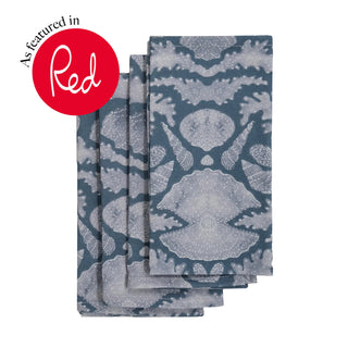 Shell Cotton Napkins | Hull Blue (Set of 4) - Eloise Home