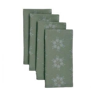 Starleaves Cotton Napkins | Green (Set of 4) - Eloise Home