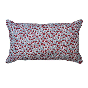 Foxglove Lumbar Cushion | Blue & Red - eloise home