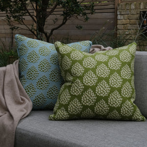 Pine Cones Cushion | Verdigris